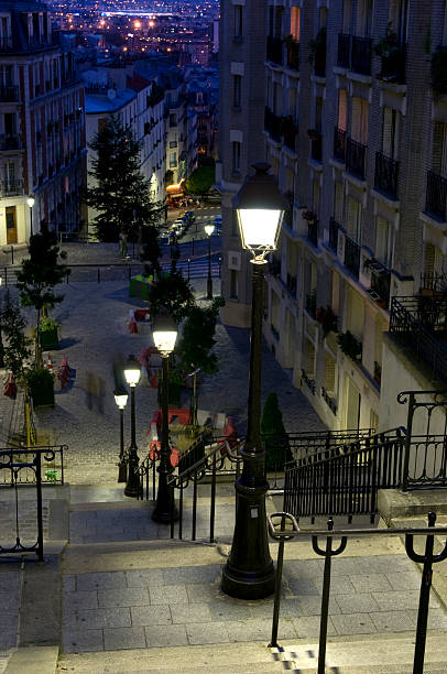 istock Montmartre stairs at night 157373756