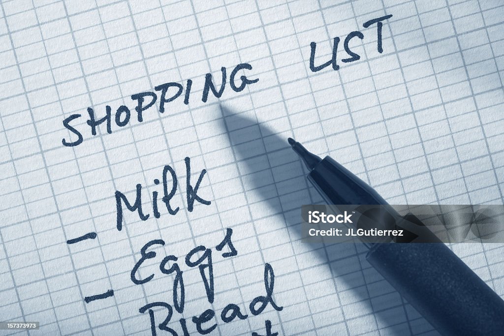 Shopping list - Lizenzfrei Einkaufszettel Stock-Foto