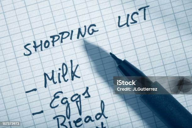 Shopping List Stockfoto und mehr Bilder von Einkaufszettel - Einkaufszettel, Handschrift, Aufgabenliste