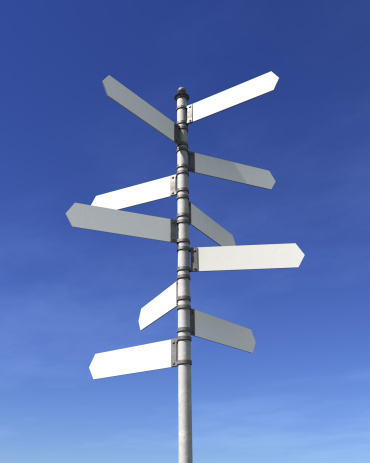 Multiderectional Symbol Blank Multidirectional Sign Post Stock Photo - Download Image Now ...