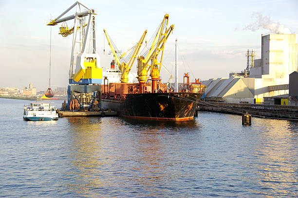 Grain ship stock photo