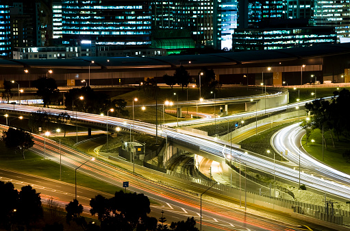 Commuter traffic in Perth, Western Australia.