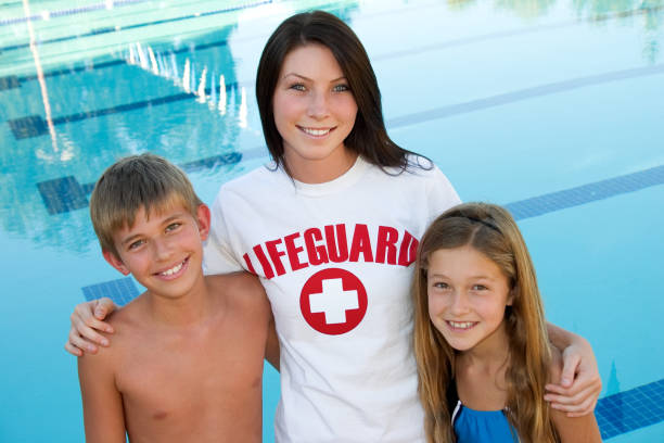 istock Lifeguard And Happy Kids 157374535