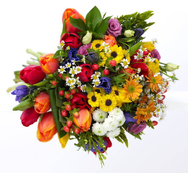 istock Big flower buqet isolated on white 157374698