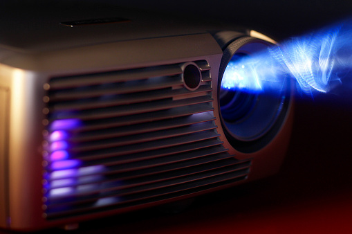 Projector with light on