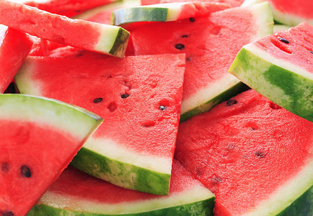 melancia. - watermelon summer melon portion imagens e fotografias de stock