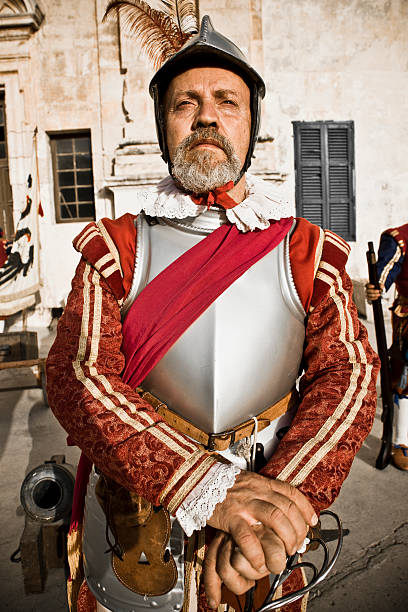 ritratto di cavaliere ospitalieri malta serie i - history knight historical reenactment military foto e immagini stock