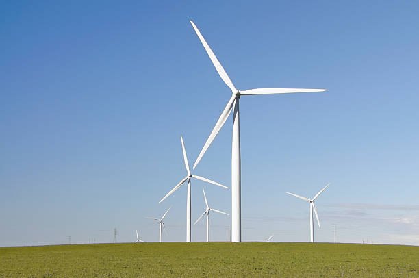 Clean Green Wind Energy Part of Emu Downs Wind Farm, Western Australia. wind turbine stock pictures, royalty-free photos & images
