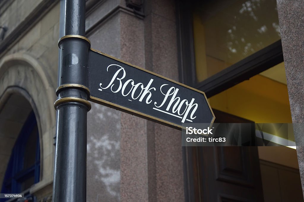 Ornate sign for book shop Building Exterior Stock Photo