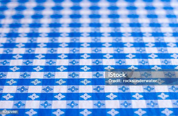 Table Cloth Detail Stock Photo - Download Image Now - Backgrounds, Breakfast, Checked Pattern