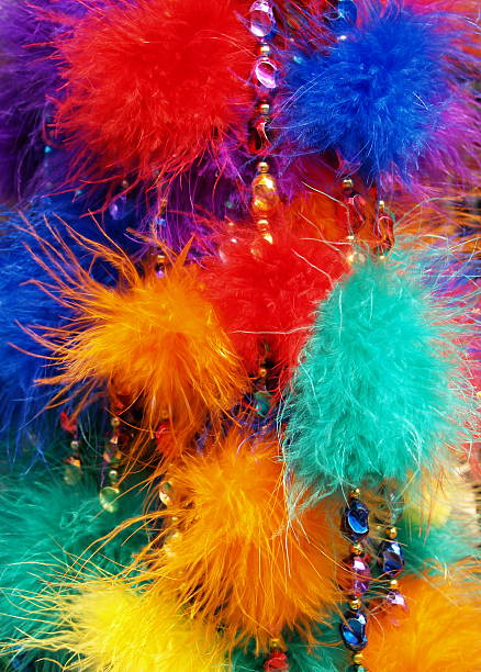 Carnival Colored Feathers stock photo