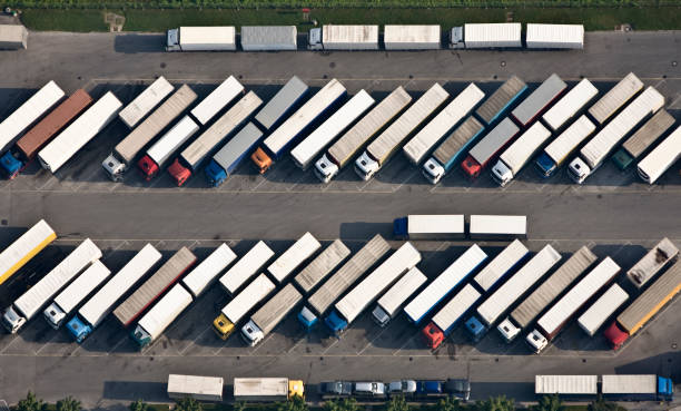 istock Truck parking place from above 157375231