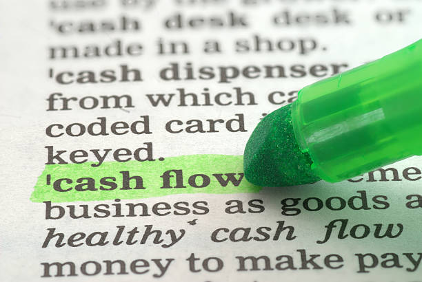 cash flow definition highlighted in dictionary  cash flow photos stock pictures, royalty-free photos & images