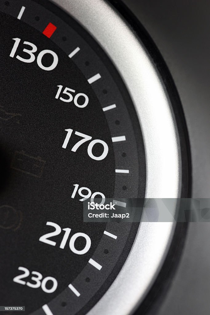 접사를 close-up of 속도계, 범위는 130 ~230 km/h - 로열티 프리 0명 스톡 사진