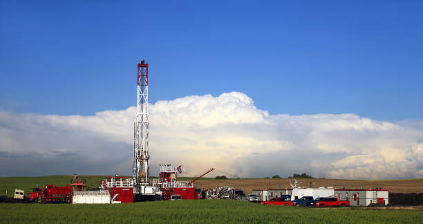 istock Oil Industry Drilling Rig in Alberta 157375442