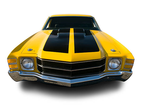 chevrolet chevelle, el camino-1971 - car front view racecar sports car - fotografias e filmes do acervo