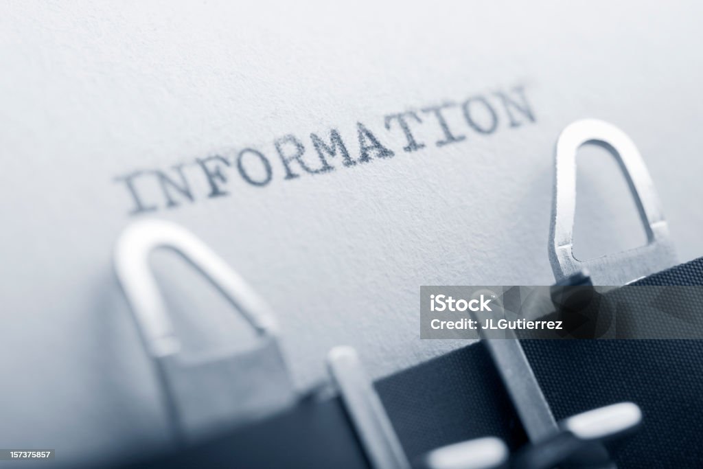 Information Information in ols typewriter Color Image Stock Photo