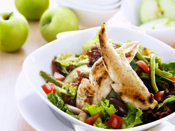 grill chicken tenderloin mix with salad