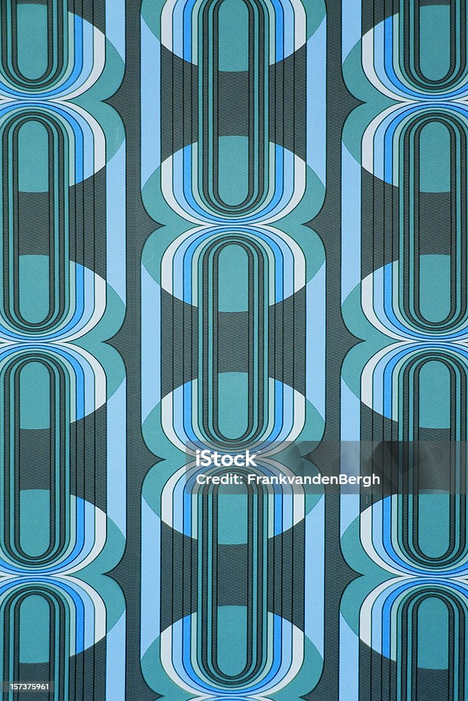 Retro padrão azul 70's - Foto de stock de Padrão royalty-free