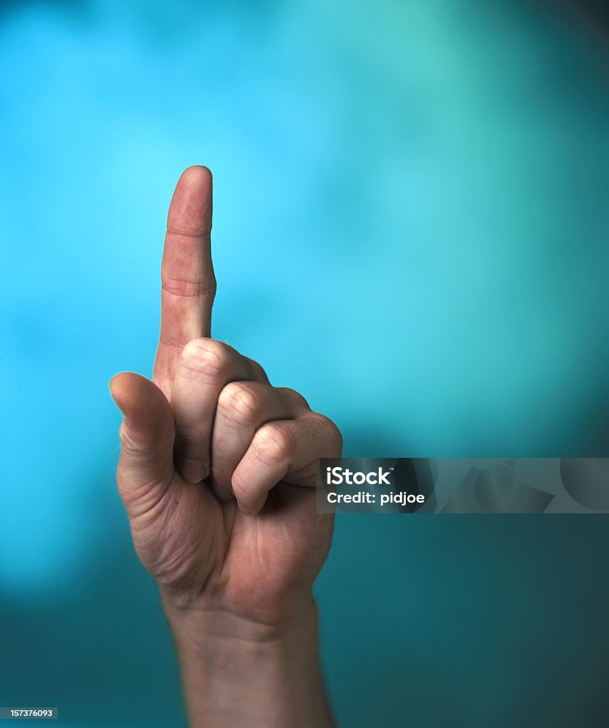 Mão sinal um dedo - Royalty-free Comunicação Foto de stock