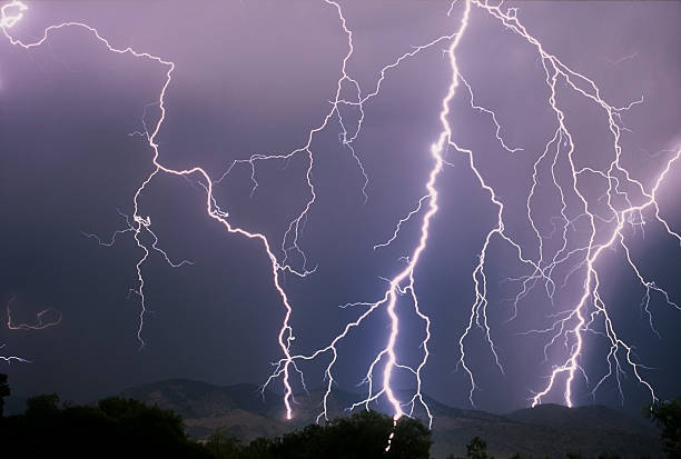 istock Lightning strikes in Rocky Mountains Morrison Colorado 157376480