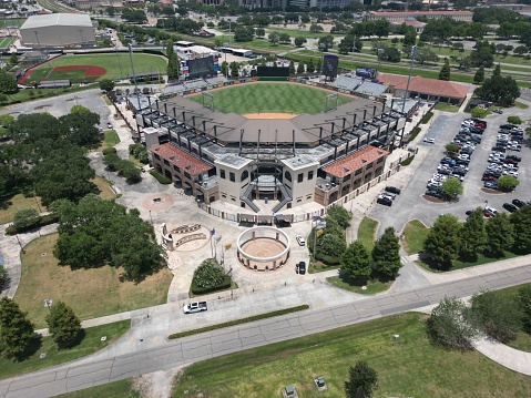 Baton Rouge, United States – July 11, 2023: An aerial view of the LSU Alex Box Baseball Stadium in Baton Rouge, Louisiana