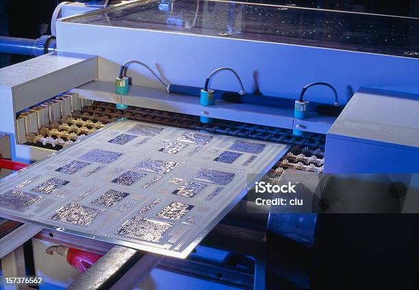 Computer Parts Production Stock Photo - Download Image Now - Factory, Computer Chip, Circuit Board