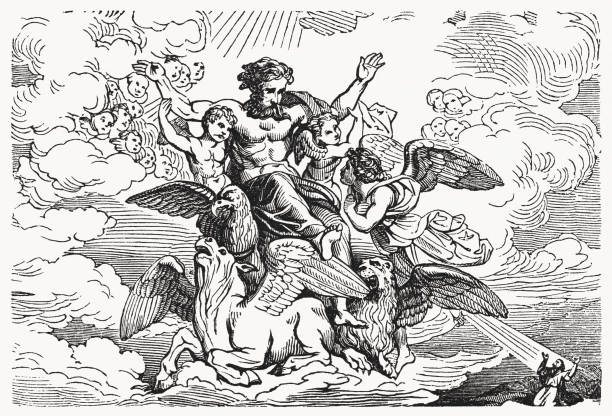istock Ezekiel sees God’s Glory (Ezekiel 1), wood engraving, published 1835 1573766682