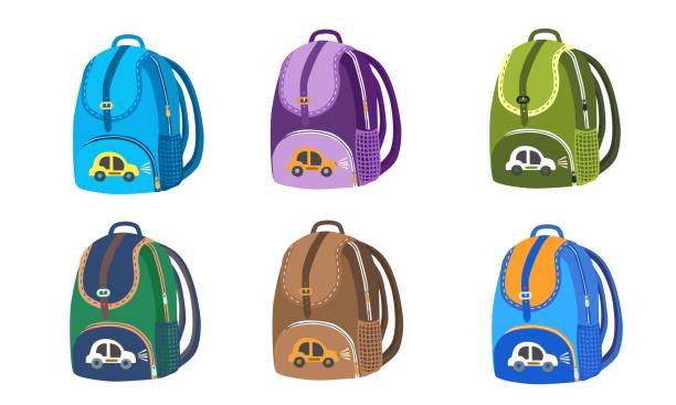 illustrations, cliparts, dessins animés et icônes de pulpil sac à dos vecteur - sack