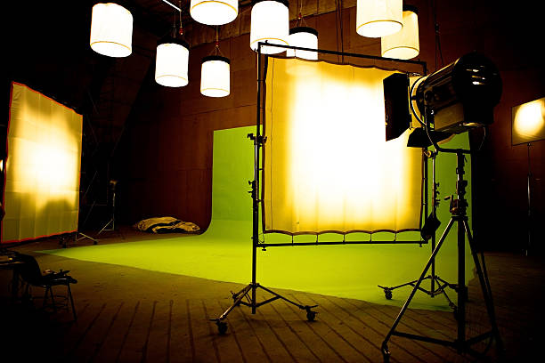 Filming on chromakey Filming on chroma key film studio stock pictures, royalty-free photos & images