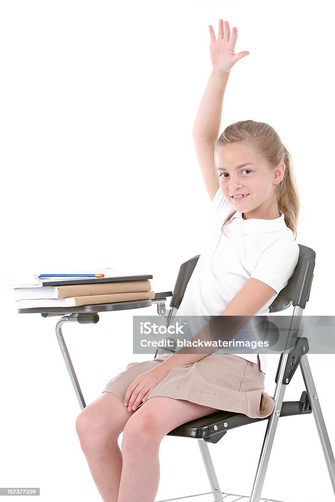 Hand raised.  10-11 Years Stock Photo