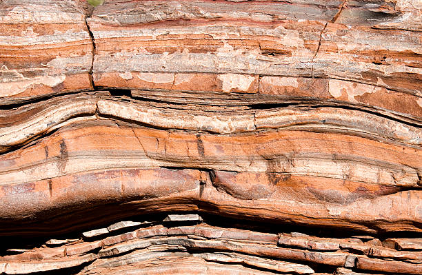 Ancient Rock Layers Rock strata, taken in  Karijini National Park, Western Australia. geology stock pictures, royalty-free photos & images