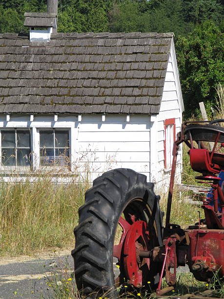 istock Barn Tractor Farm Rural Scene 157377520