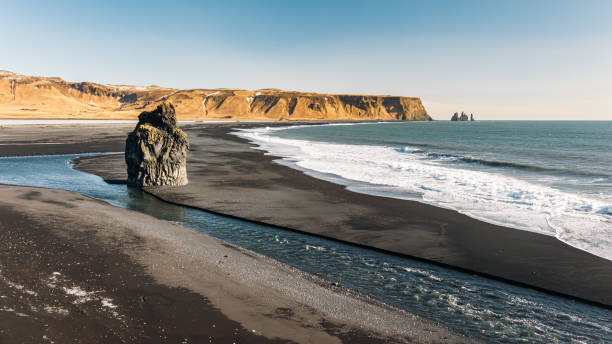 Beautiful and cold day in Dyrholaey peninsula in Iceland