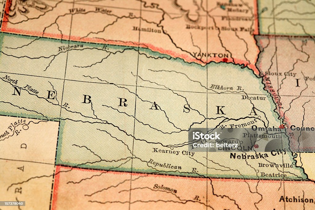 Nebrasca - Royalty-free Mapa Foto de stock