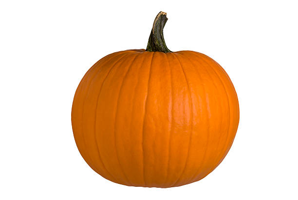 Round Halloween Pumpkin, Perfect – Clipping Path stock photo