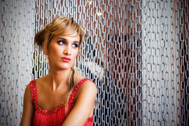 Woman in front of chain wall. Taken on event Oh-la-la'lypse Marseille, 2007.