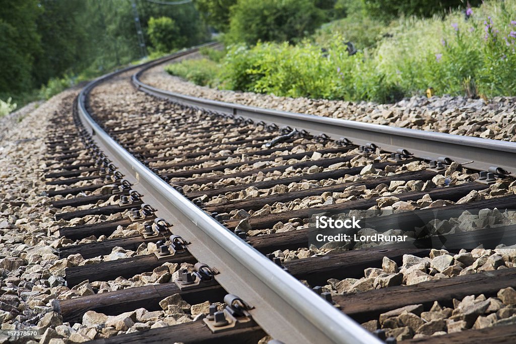 Railroad track Railroad track vanishing into the distance. Railroad Track Stock Photo