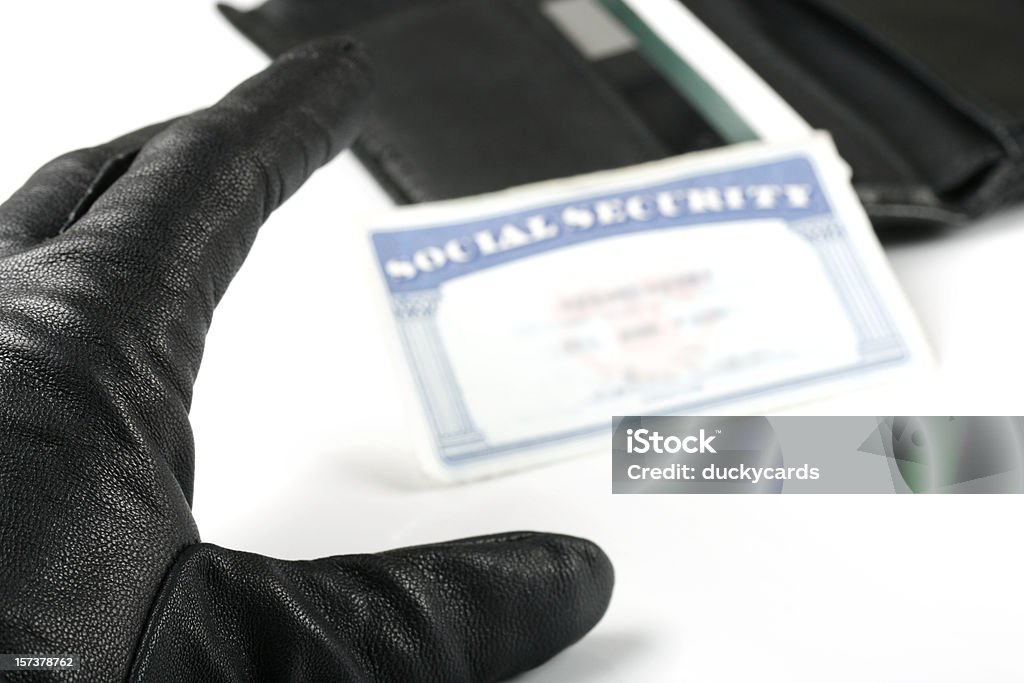Identity Theft Social Security Card  White Collar Crime Stock Photo