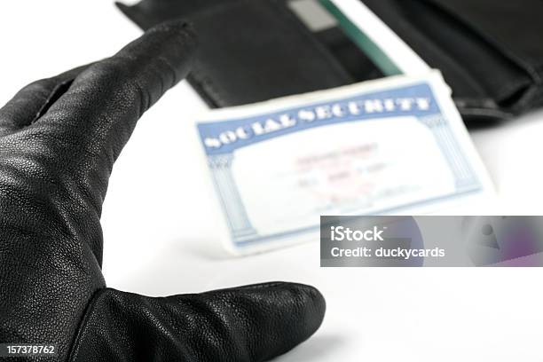 Identity Theft Social Security Card Stock Photo - Download Image Now - White Collar Crime, Social Security, Social Security Card