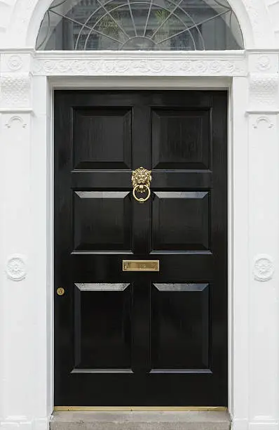 Photo of Black door, beautiful entryway in Dublin, Ireland