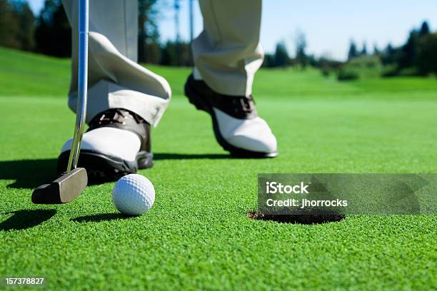 Golfer Tapping In Stock Photo - Download Image Now - Golf, Putting - Golf, Hole