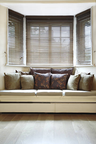 istock Light and Airy Room with Wooden Blinds 157378942