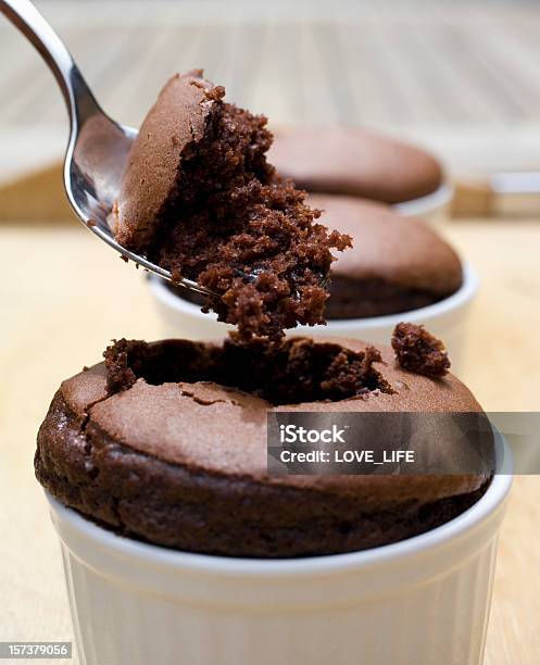 Chocolate Souffle Stock Photo - Download Image Now - Chocolate, Dessert Souffle, Chocolate Souffle