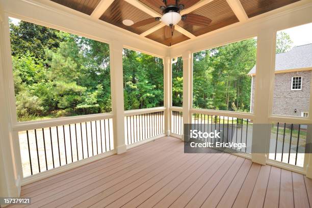 Rear Patio Stock Photo - Download Image Now - Color Image, Deck, Horizontal