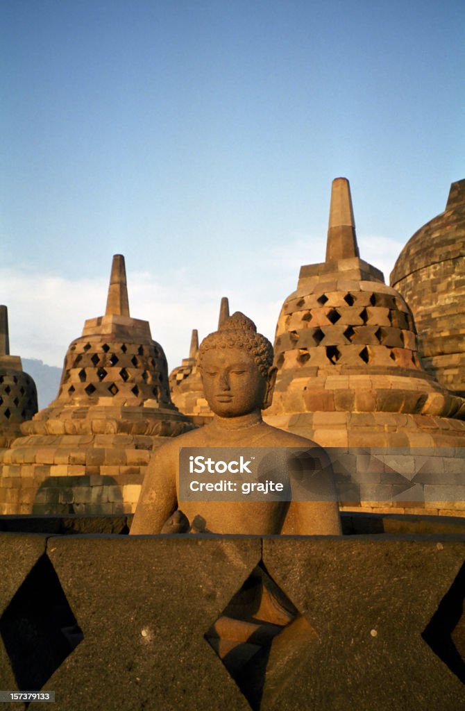 Buda de Borobudur, Indonésia - Royalty-free Amanhecer Foto de stock