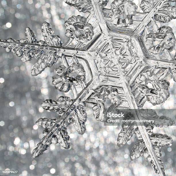 Snow Stock Photo - Download Image Now - Snowflake Shape, Black And White, Abstract