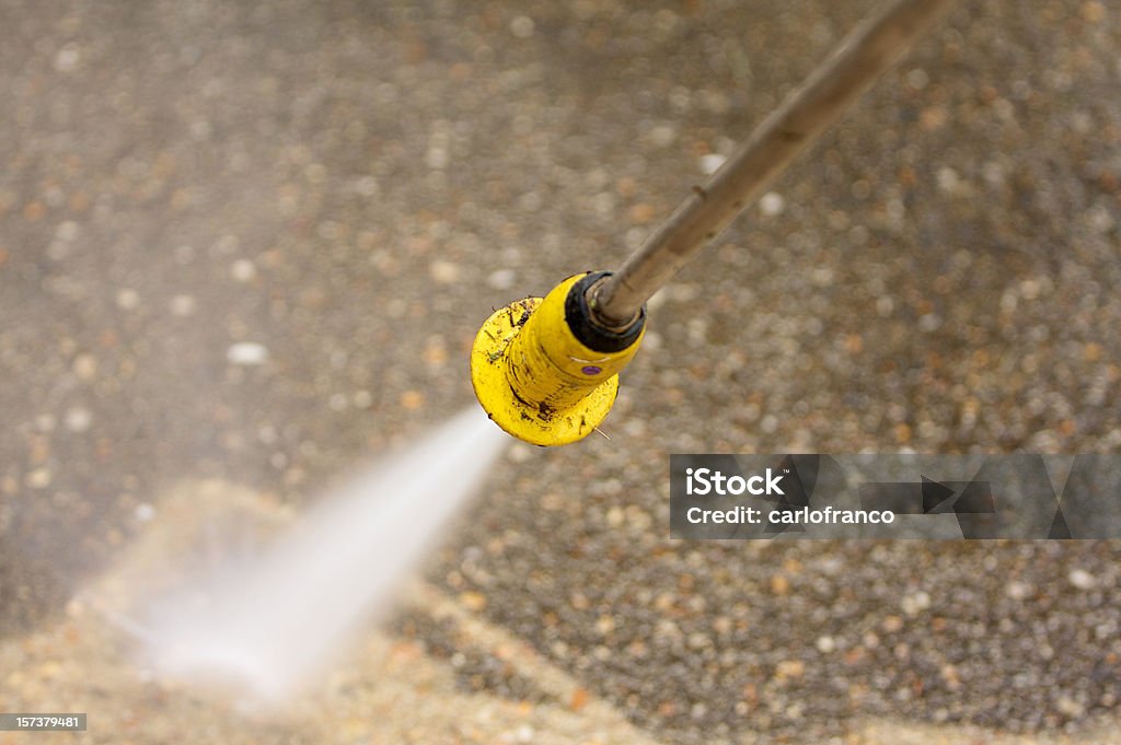 Lavagem de pressão concreto - Foto de stock de Limpeza a alta pressão royalty-free