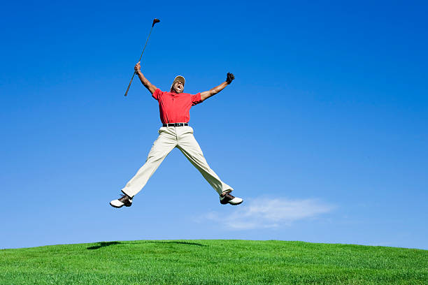 Enthusiastic Golfer stock photo