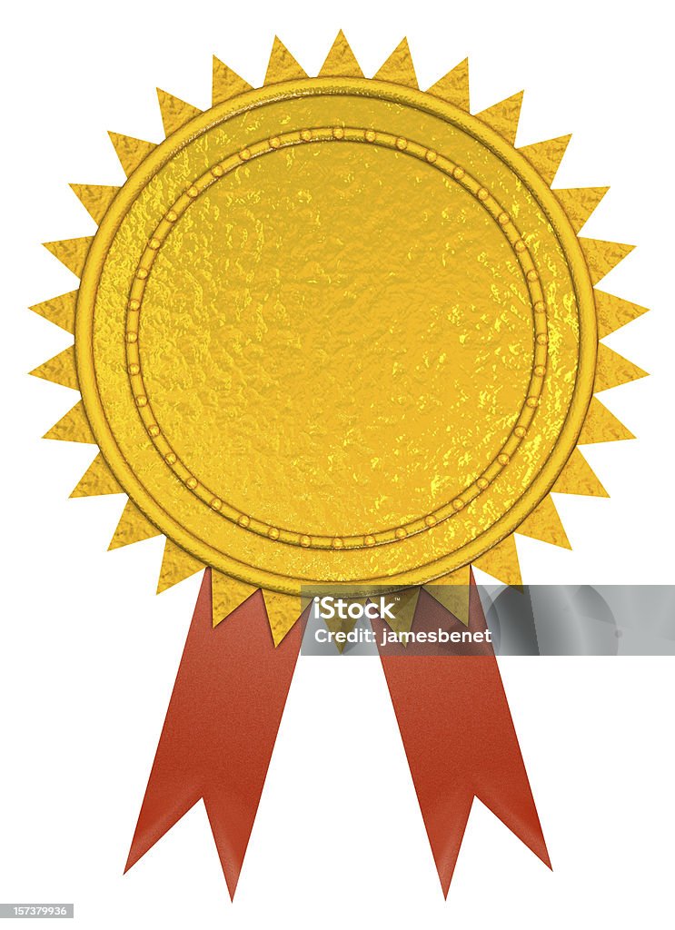 Premio de cinta dorada (3D - Foto de stock de Insignia - Accesorio personal libre de derechos